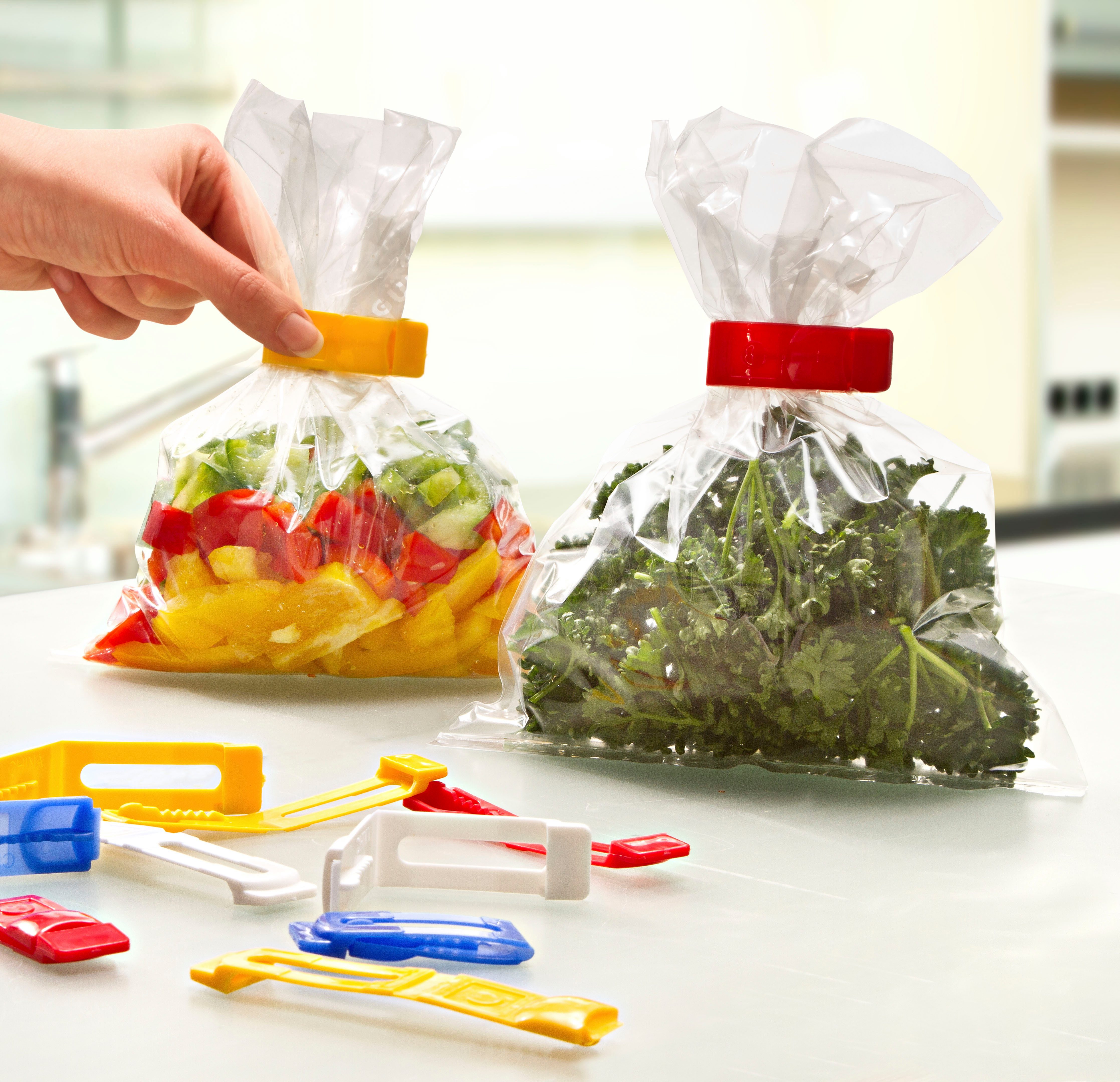 Ruco Verschlussklammer (Set, 100-tlg), Gefrierbeutelclips, Kunststoff, wiederverwendbar