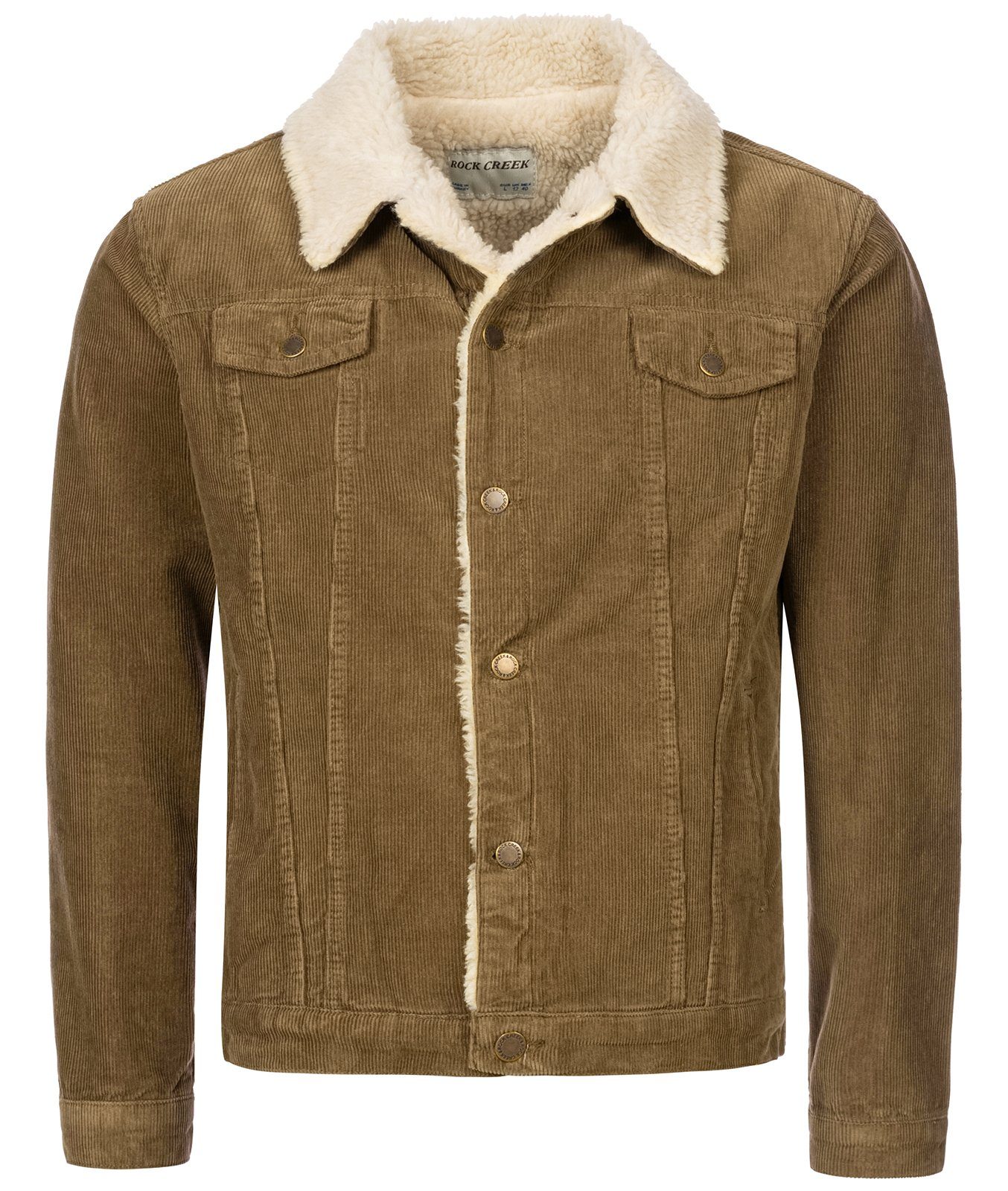 Winterjacke Herren Cordjacke mit Teddyfell-Kragen H-211