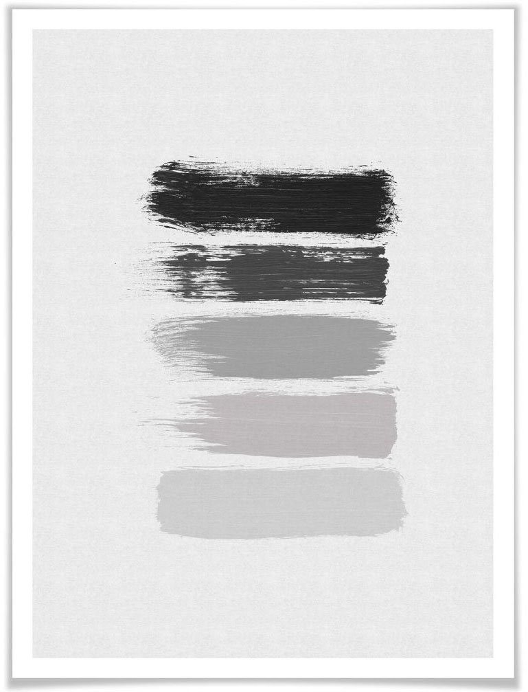 50 Poster Poster, Wandposter Bild, Schwarz Wandbild, St), Wall-Art Grau, Grafik (1 of Shades Grey