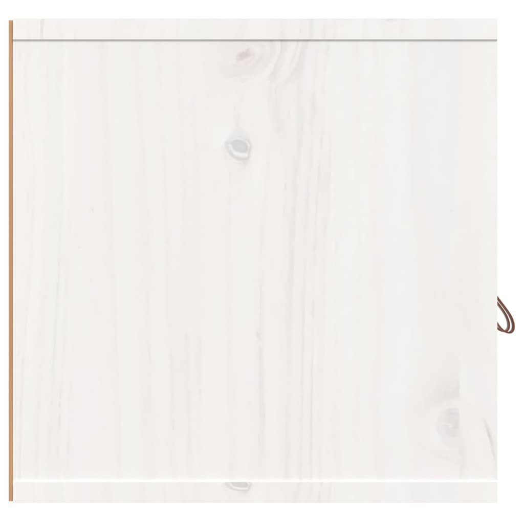vidaXL Regal Wandschrank Massivholz Kiefer, cm 80x30x30 Weiß 1-tlg