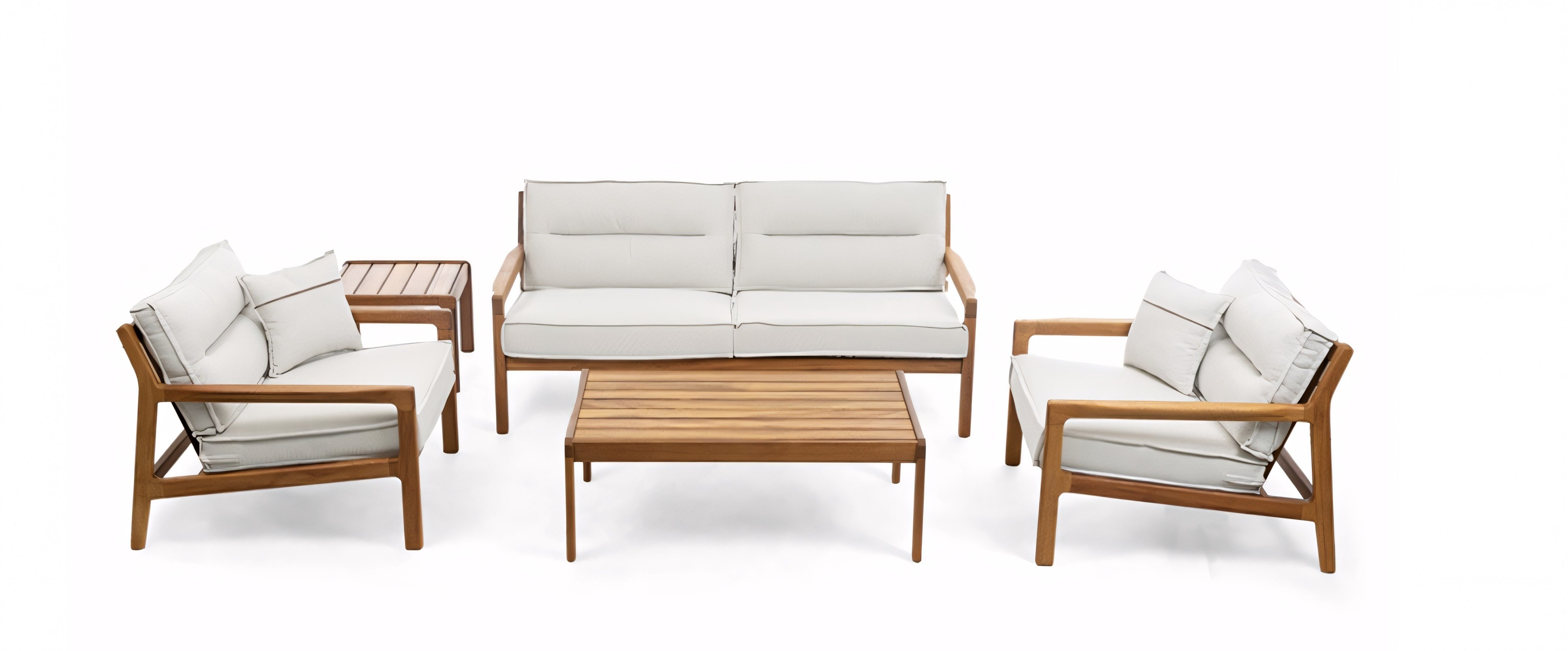 Xlmoebel Gartensofa XLMOEBEL Gartensofa in Beige mit hochwertiger Polsterung, Gartenmöbel-Set 1 Teile, Made in Europa