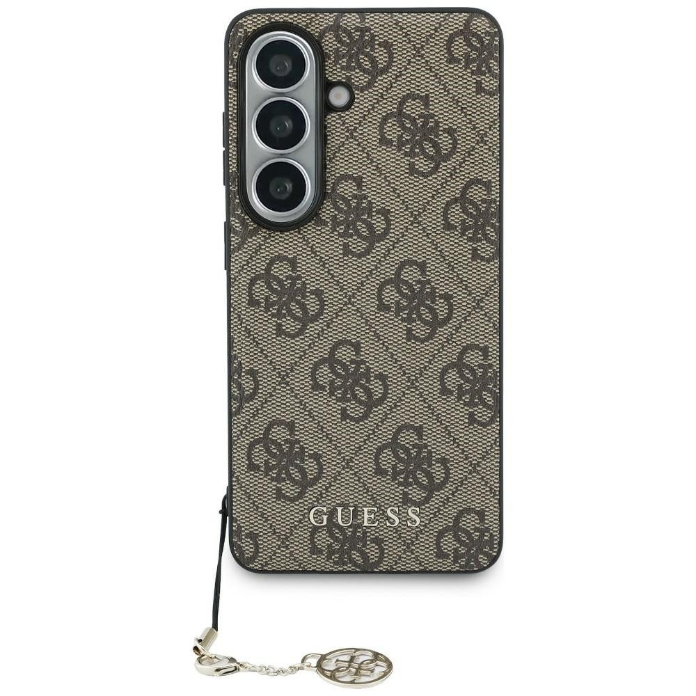 Guess Handyhülle Hülle Classic Galaxy S26 Kunstleder braun MagSafe mit Kette goldfarbig 6,3 Zoll, Kantenschutz