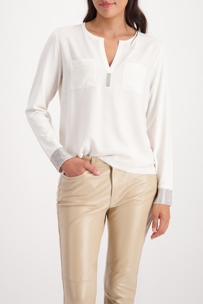 Monari T-Shirt 809300 Strass-Details am Ärmel für edle Akzente günstig online kaufen