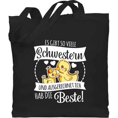 Shirtracer Umhängetasche Es gibt so viele Schwestern und ausgerechnet ich hab die beste mit Ent, Geschwister Schwester Geschenk