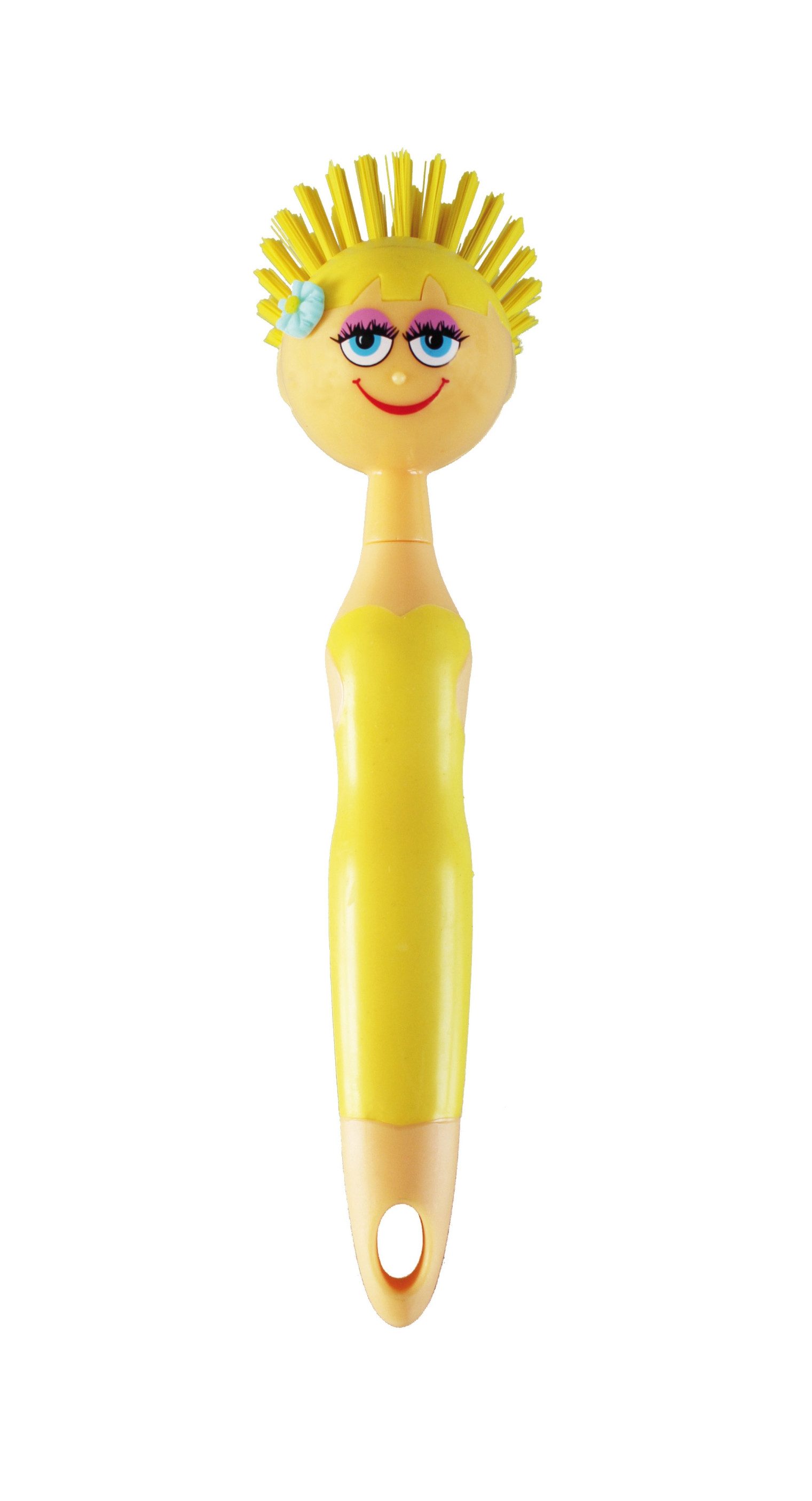 haug bürsten Reinigungsbürste Girl Spülbürste mit rundem Kopf - citron - Länge: 24,8 cm, mit Kunststoff "Haaren" - für Topfe, Pfannen und vielem mehr