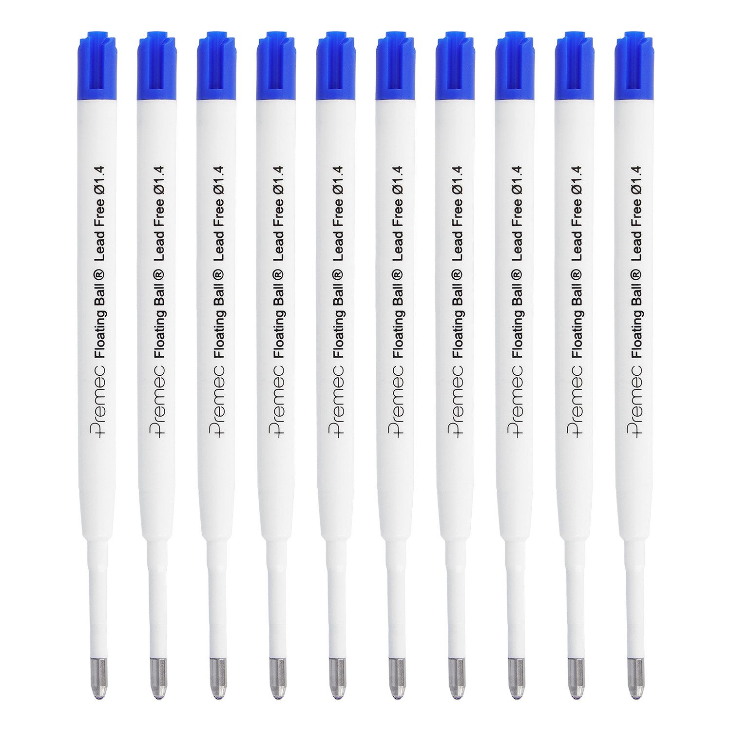 WESTCOTT Kugelschreibermine G2 Nachfüllpack Blau 10 Stück, Kugelschreiberminen XB 1,4 mm, kompatibel mit ISO Standard G2, dokumentenechte Tinte
