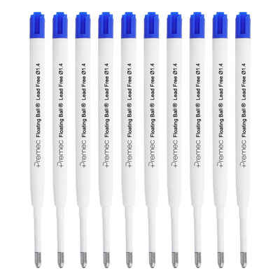 WESTCOTT Kugelschreibermine G2 Nachfüllpack Blau 10 Stück, Kugelschreiberminen XB 1,4 mm, kompatibel mit ISO Standard G2, dokumentenechte Tinte