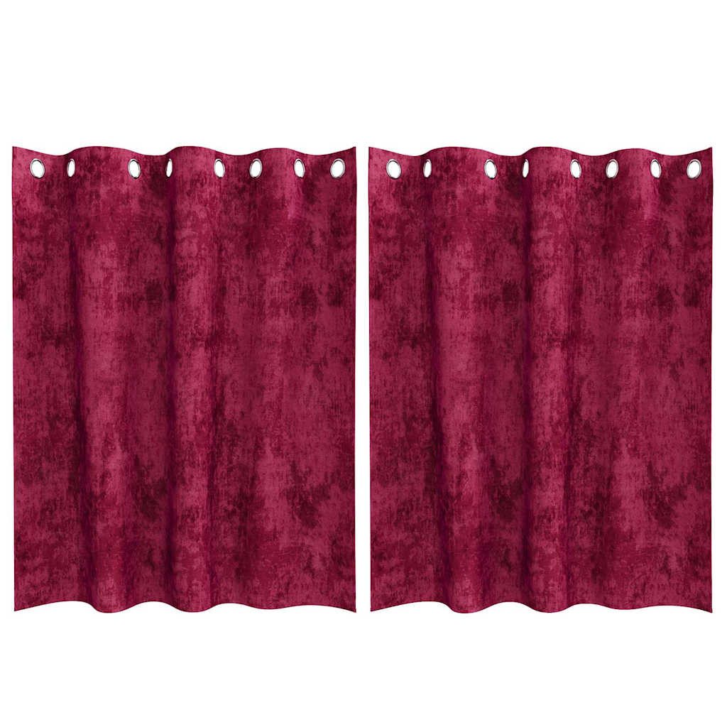 vidaXL Vorhang Samtvorhänge 2 Stk. Weinrot 140 x 140 cm Samt (2 St), Samt