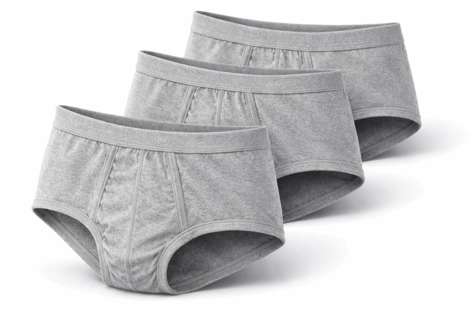 EloModa Slip Herren Slips 3er Pack 100% Baumwolle ohne Gummi atmungsaktiv, Gr. M - (3-St) 100 % Baumwolle mit Eingriff
