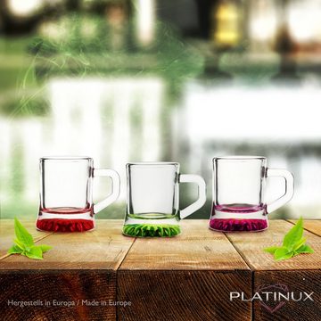 PLATINUX Schnapsglas Shotgläser mit Henkel, Glas, Set 2cl Schnapskrug Partygläser Schnapsgläser Mini Bierkrug Pinnchen