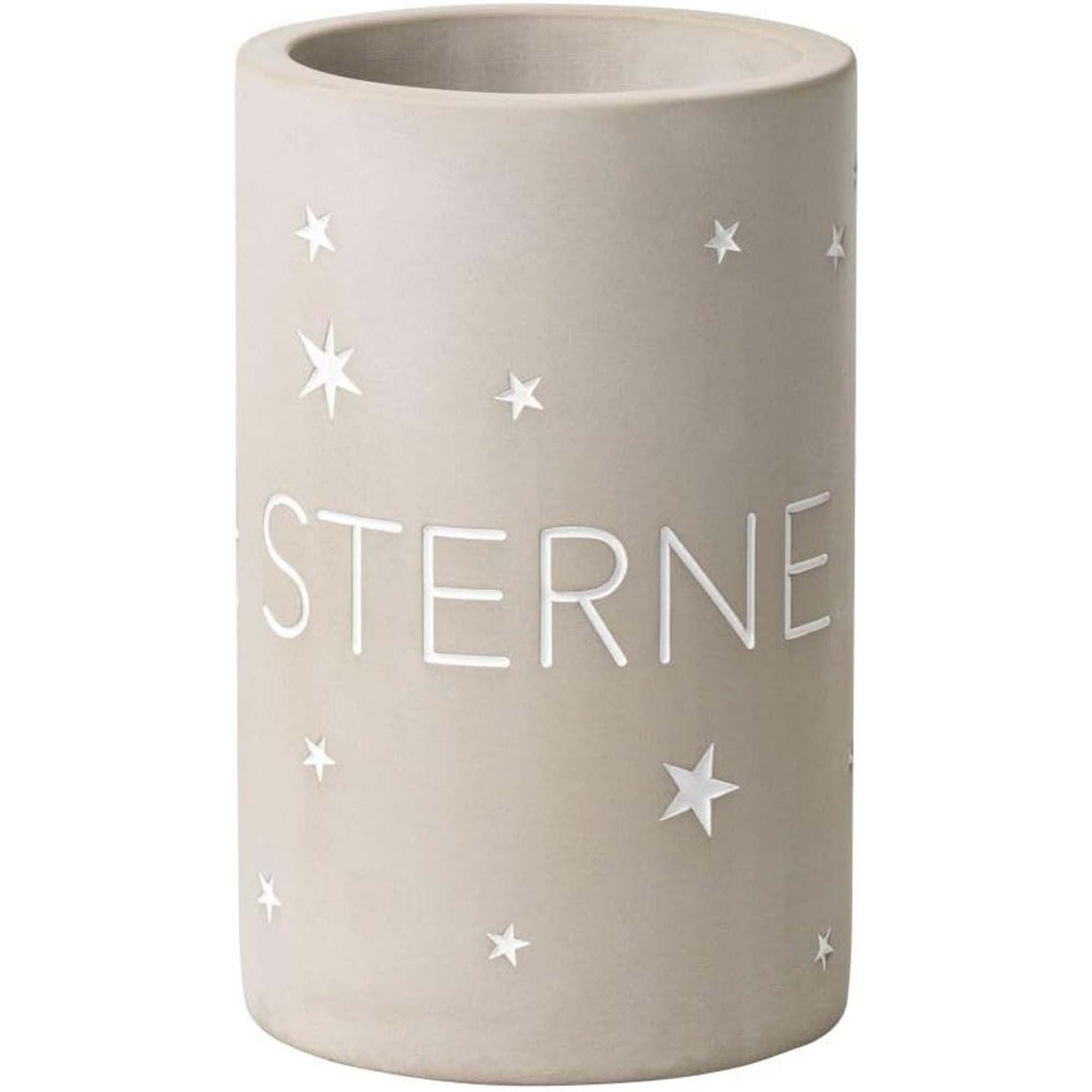 Räder Design Windlicht Räder Flaschenkühler Beton „Ich seh Sterne", Ø:13,5cm, H.21,5cm
