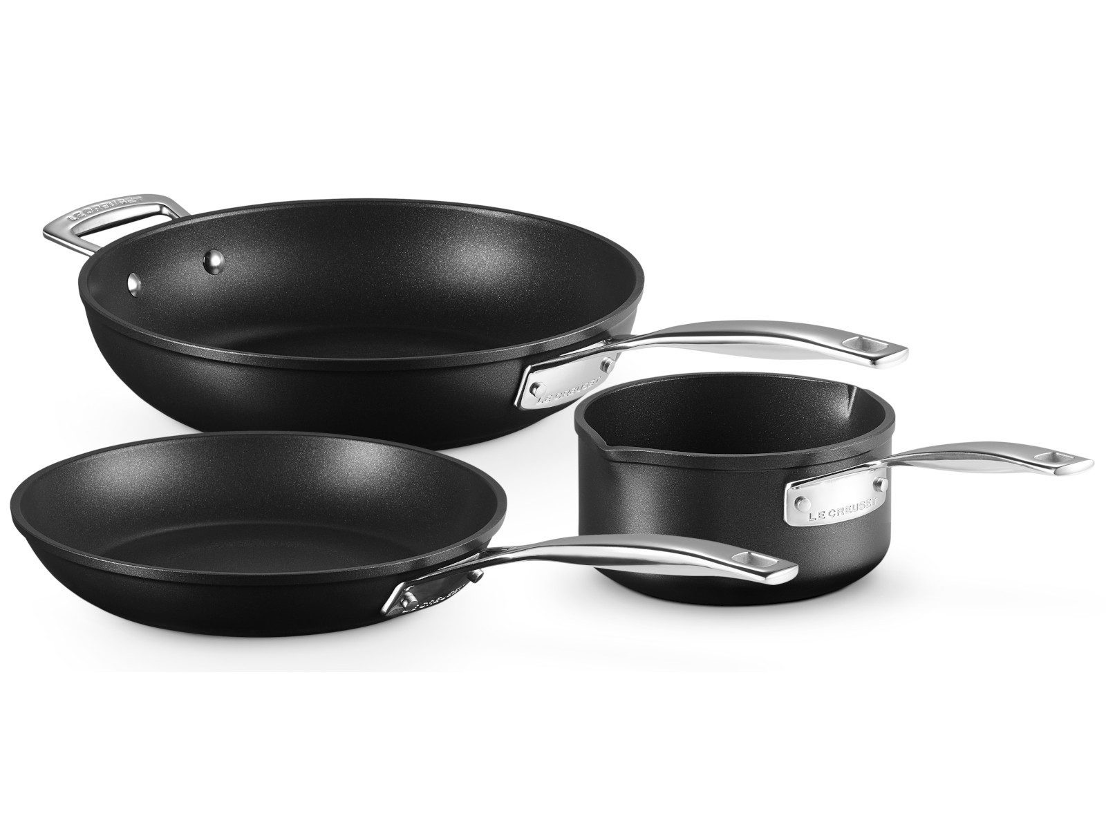 LE CREUSET Bratpfanne Aluminium-Antihaft Kochset 3tlg