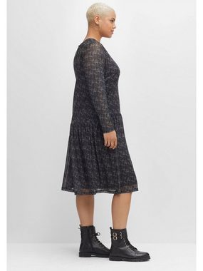 Sheego Shirtkleid Große Größen aus bedrucktem Mesh, blickdicht gefüttert