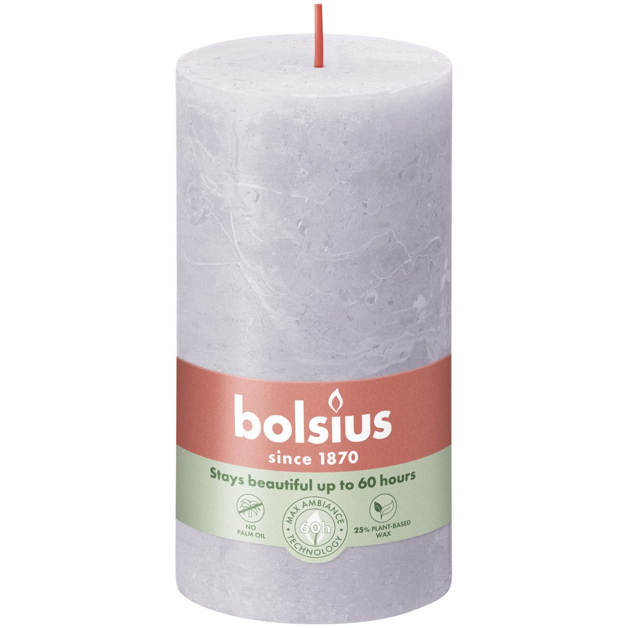 Bolsius Stumpenkerze Bolsius Rustik Stumpenkerze gefrorener lavendel