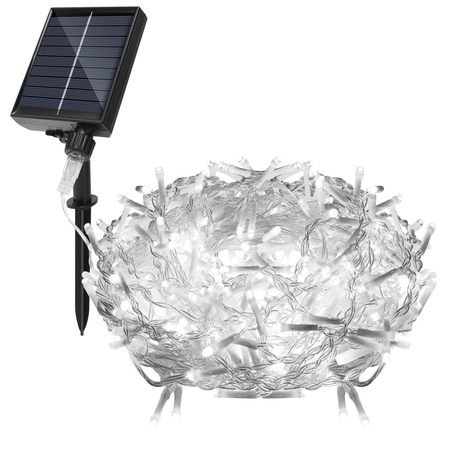 Clanmacy LED-Lichterkette 5M 200LEDs Solar LED Eisregen Lichterkette Außen günstig online kaufen