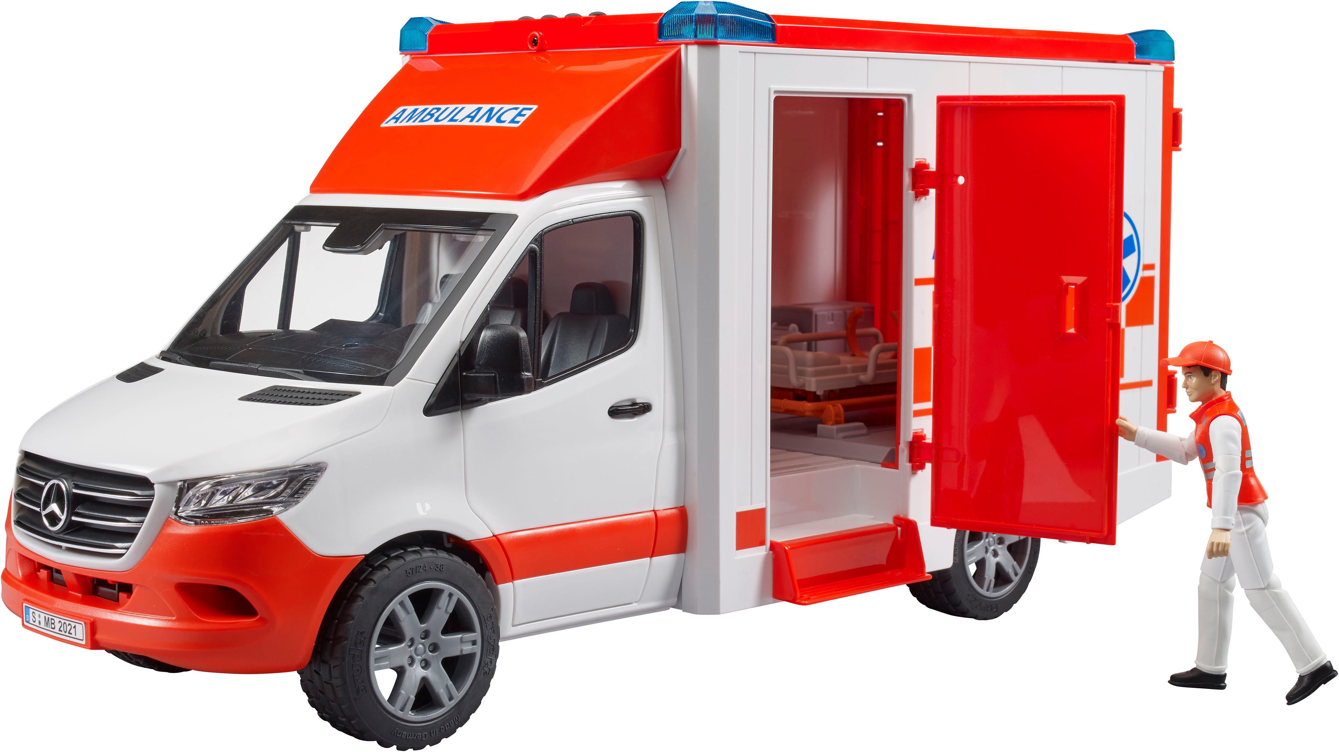 Bruder® Spielzeug-Transporter MB Sprinter Ambulanz mit Fahrer Licht&Sound (02676)