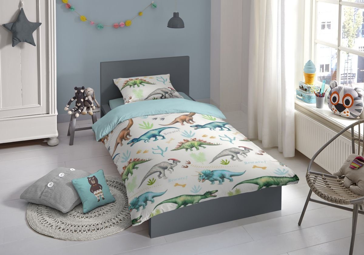 good morning Bettwäsche Biber Bettwäsche 135 X 200 cm + 1 x 80 X 80 cm Dino günstig online kaufen