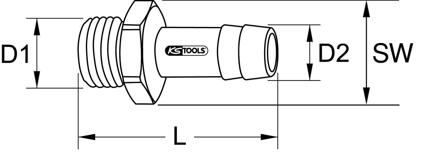 Thumbnail - Schlauchverbinder Messing-Schlauchtüllen mit Außengewinde, 45°, G1/2"AGx13mm