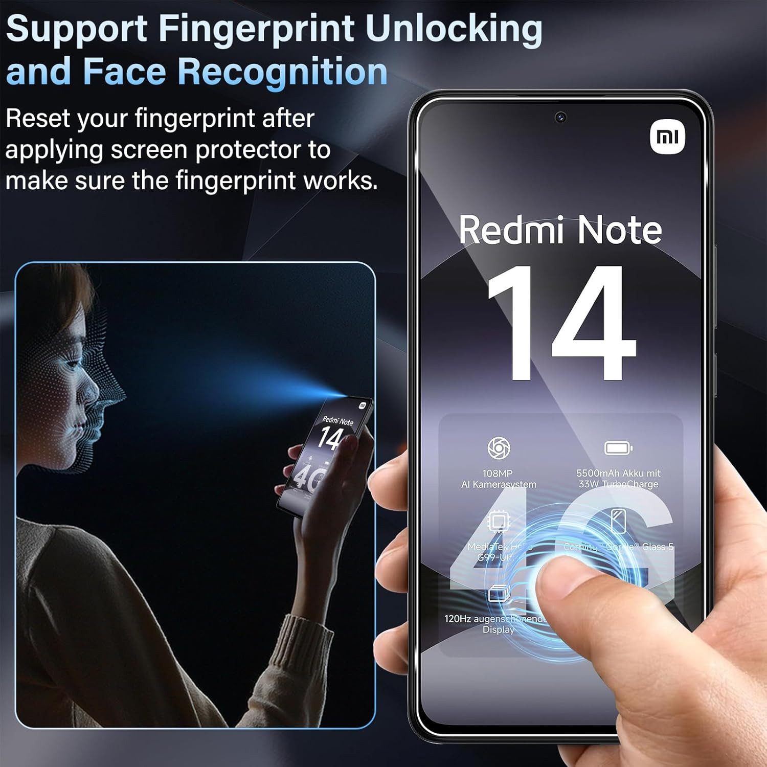 MSM Displayschutzglas 2X Schutzglas (Display + Kamera) für Xiaomi Redmi Note 14 4G – Bild 2 von 5