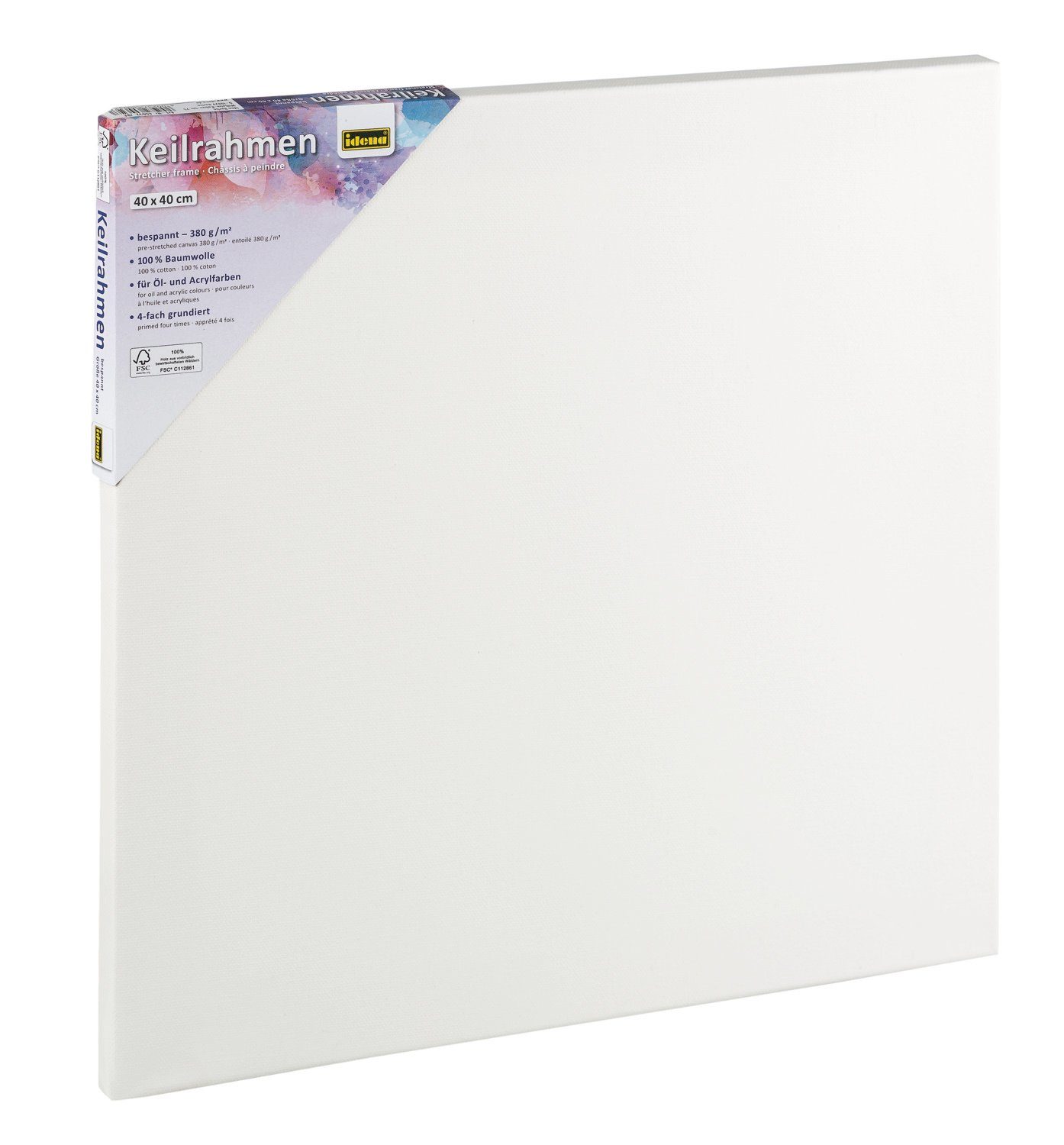 Keilrahmen Idena 60032 - Keilrahmen mit Leinwand aus 100% Baumwolle, Grammatur