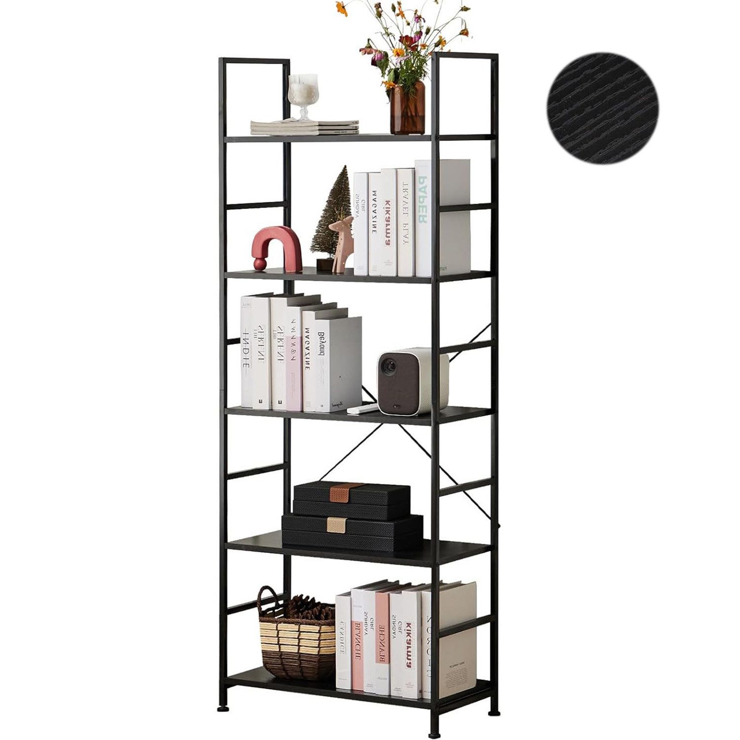 SURFOU Bücherregal Standregal Bookshelf Regal Stehend mit 5 Ebenen, Metallr günstig online kaufen