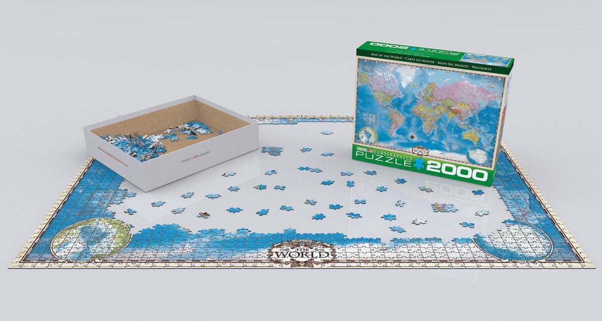 Puzzle 2000 Teile Puzzle - Puzzle - Weltkarte - Map of the World, Puzzleteile