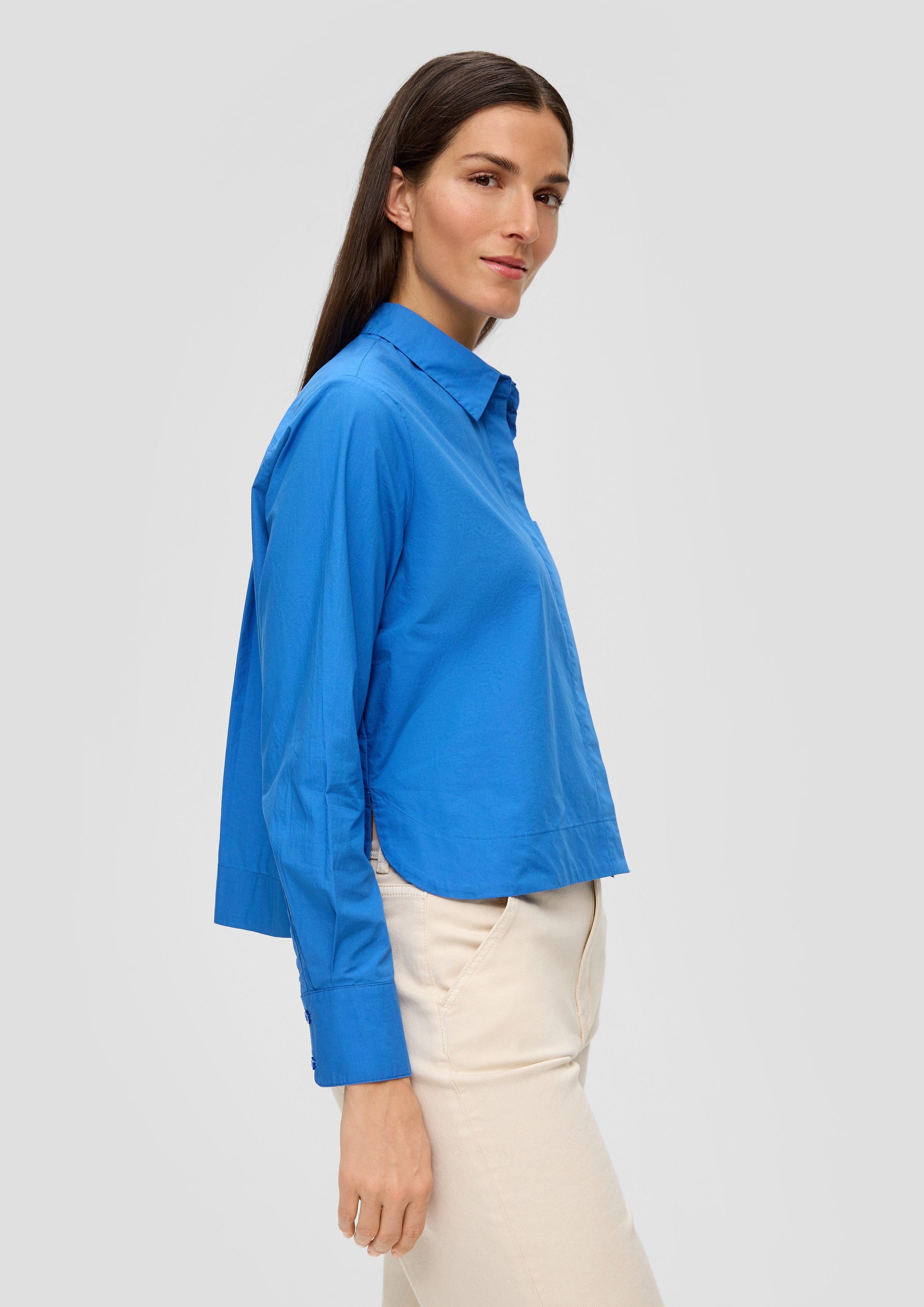s.Oliver Langarmbluse Bluse aus Popeline Raffung günstig online kaufen