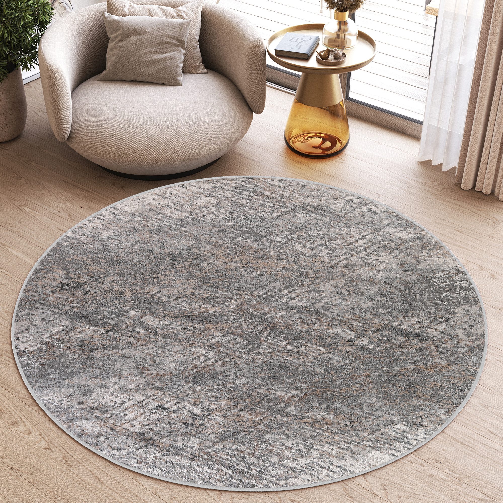 Tapiso Teppich VALLEY, rund, Höhe: 9 mm, Wohnzimmer, Schlafzimmer, Vintage günstig online kaufen