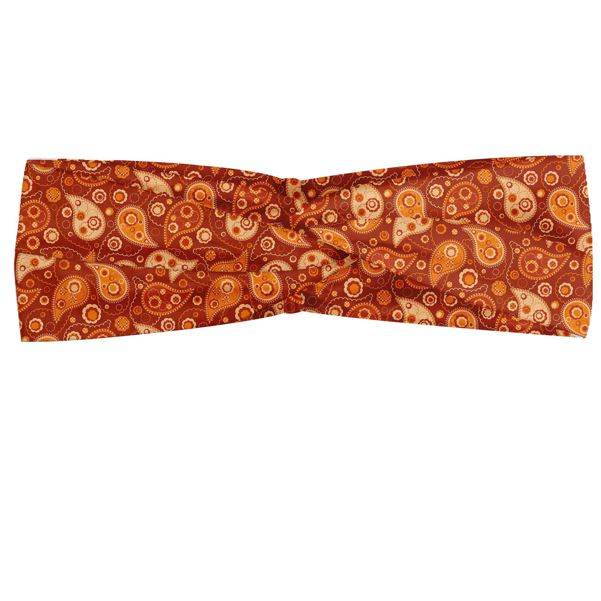 Abakuhaus Stirnband Elastisch und Orange alltags Paisley Blumen Retro accessories Angenehme