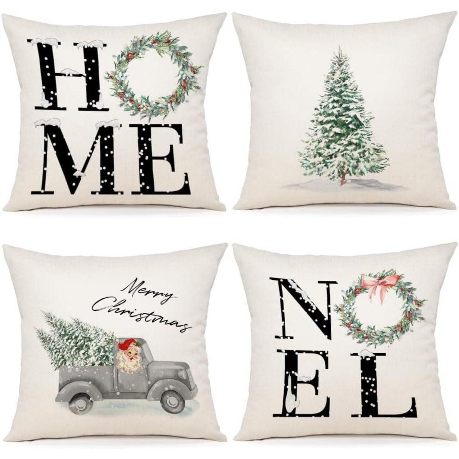 LuxusKollektion Hängedekoration Kissenbezug 45x45cm 4er Set Leinen Ch312 45 x 45 cm 4 Stück