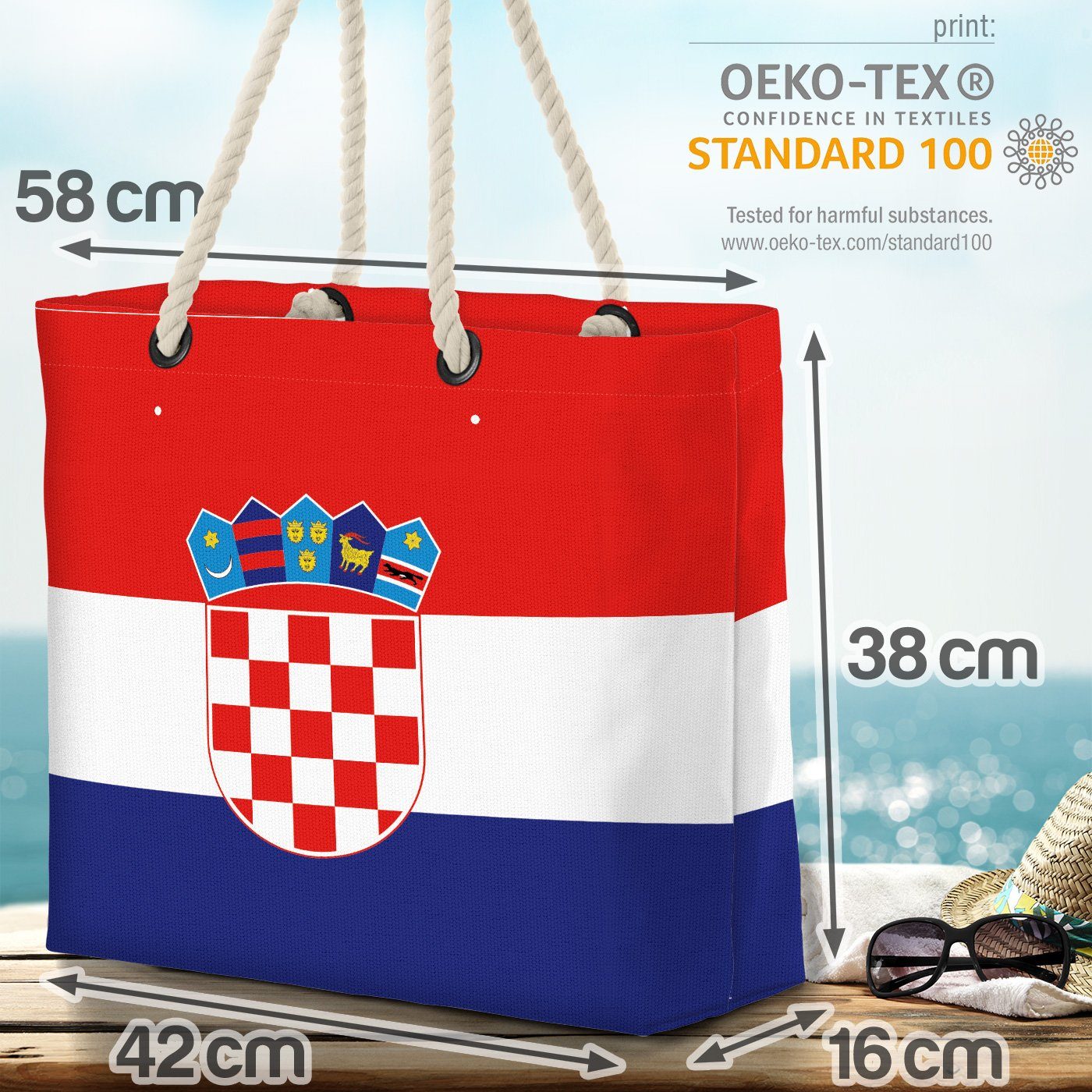 Flagge Strandtasche VOID Länderflagge EM Fahne (1-tlg), Kroatien