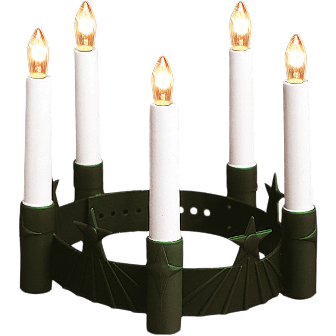 STAR TRADING LED Dekolicht Santa Lucia Krone, 5 Kerzen, batteriebetrieben