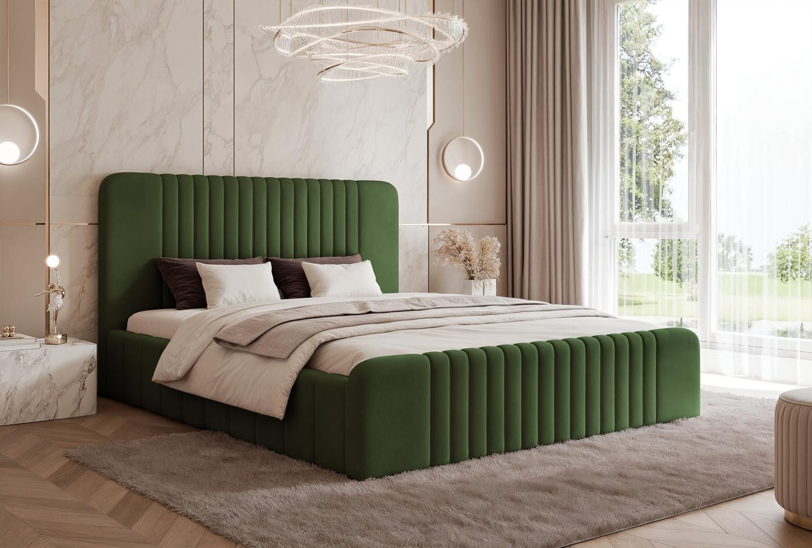 Compleo Polsterbett Doppelbett, Designer Polsterbett, elegantes und modern günstig online kaufen