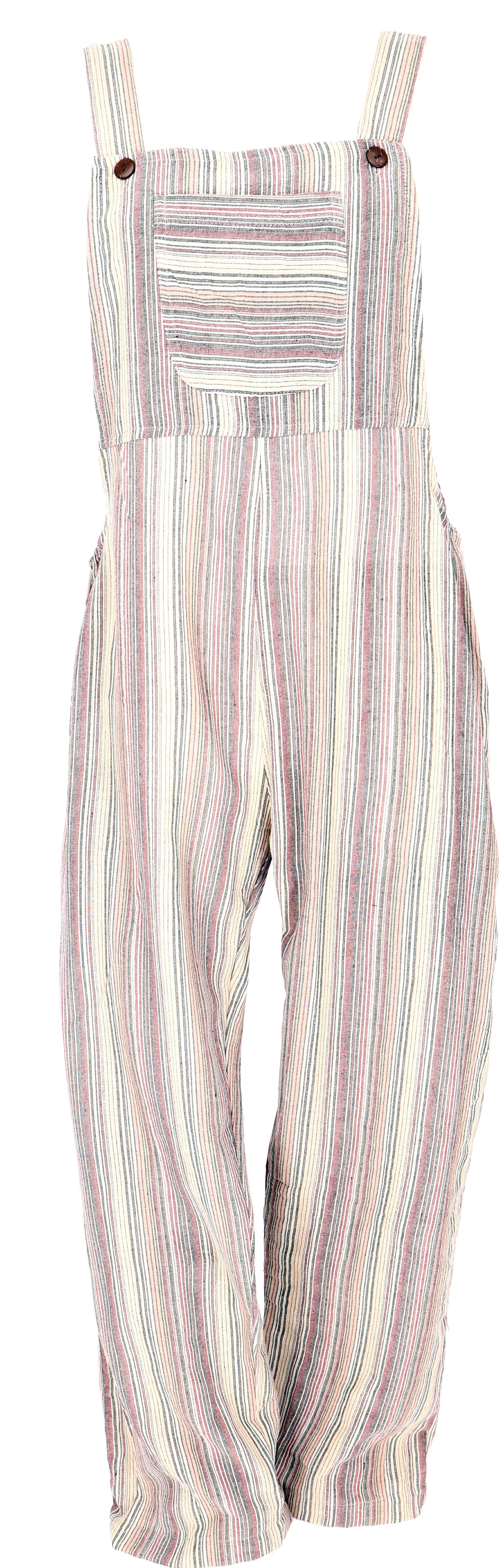 Guru-Shop Relaxhose Luftige Latzhose, gestreifter Ethno Style Boho.. alternative Bekleidung