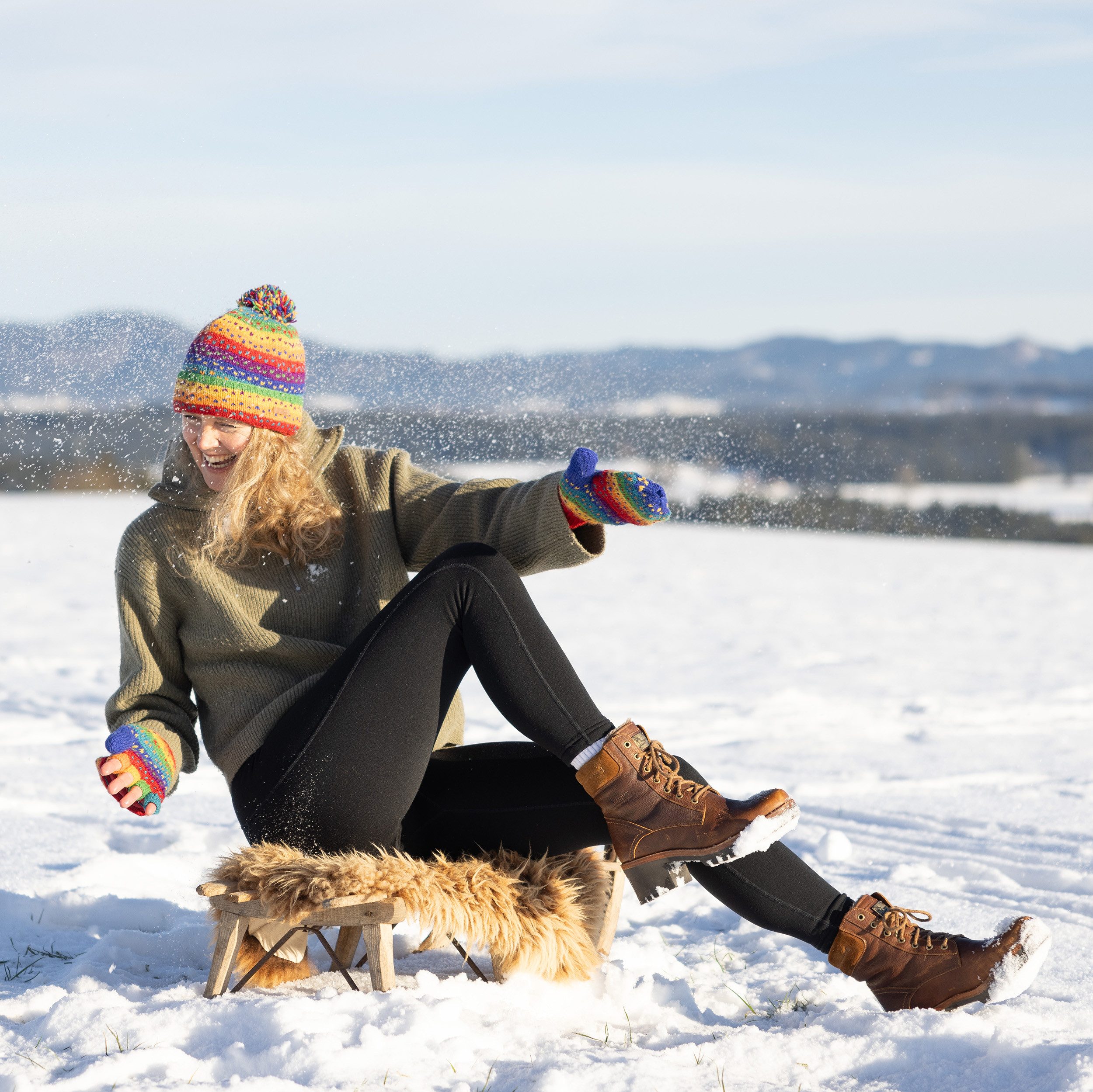 McRon Strickhandschuhe Klappfingerlinge Modell Inla günstig online kaufen