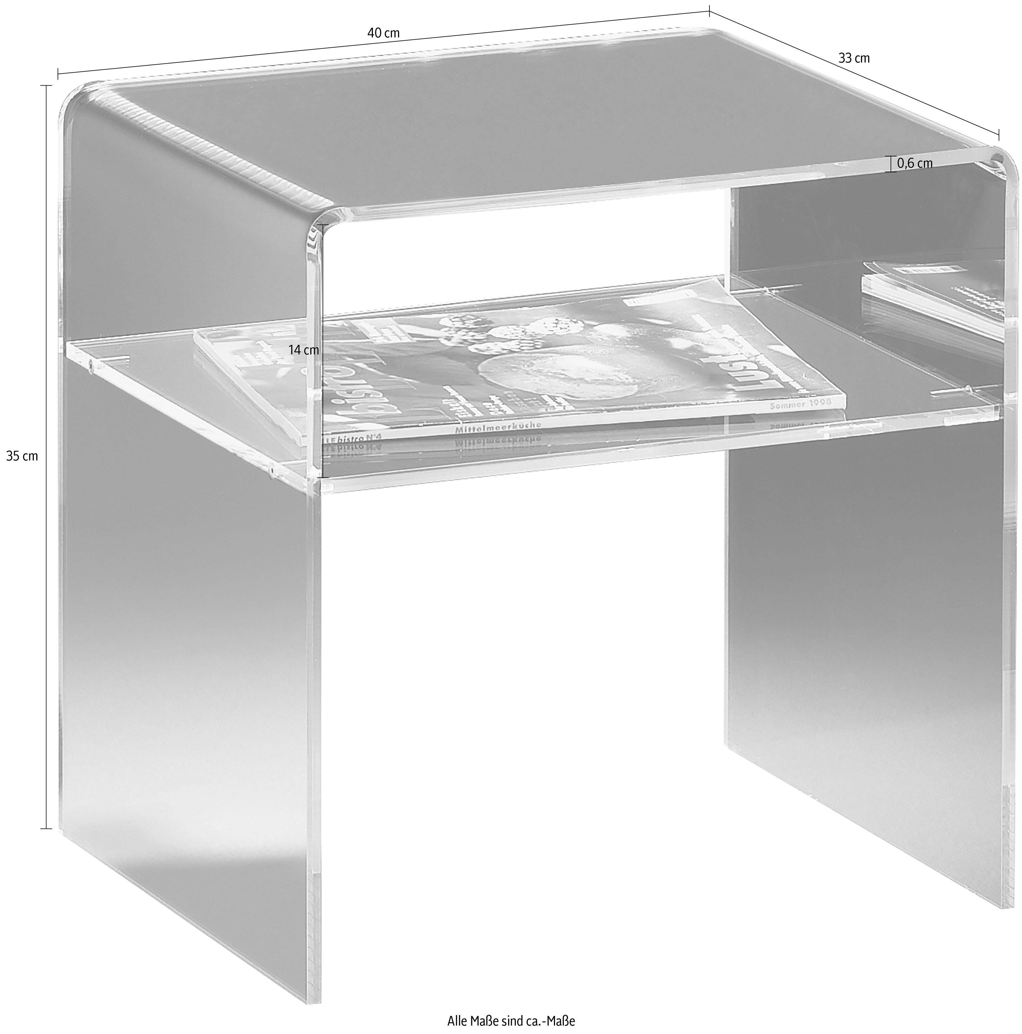 Places of Style Beistelltisch Remus, mit Ablagefach, aus Acrylglas