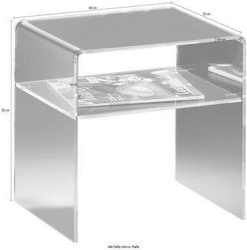 Places of Style Beistelltisch Remus, mit Ablagefach, aus Acrylglas