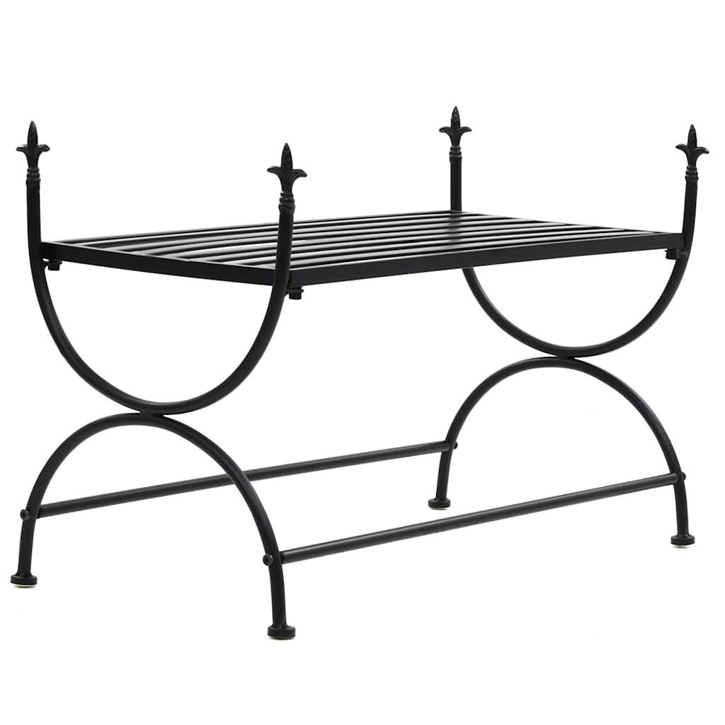 furnicato Truhenbank Metallbank Schwarz 83 x 42 x 55 cm mit U-förmigen Beinen