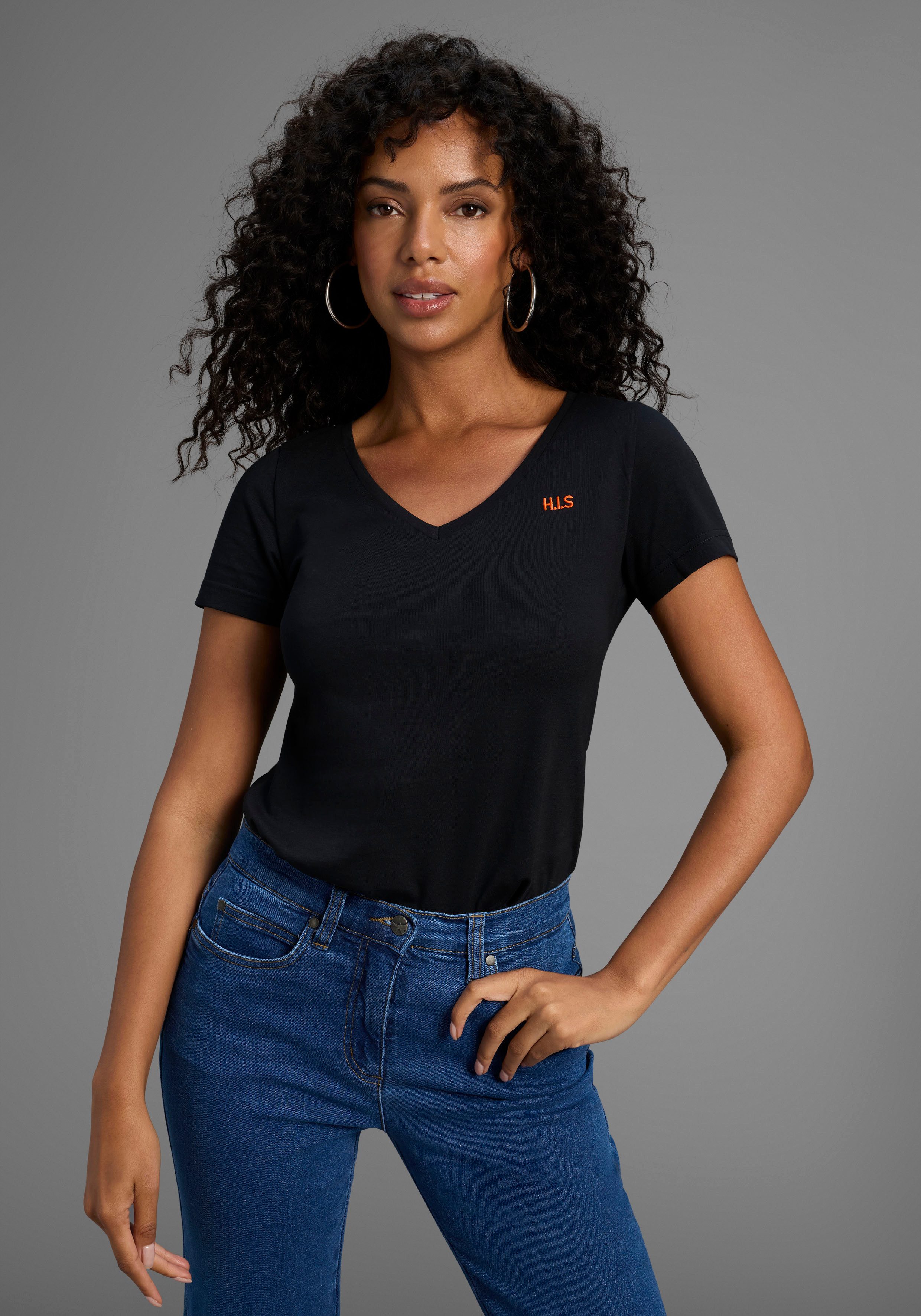 H.I.S T-Shirt Essential-Basics (Spar-Set, 3er-Pack) hüftlange Passform, fig günstig online kaufen