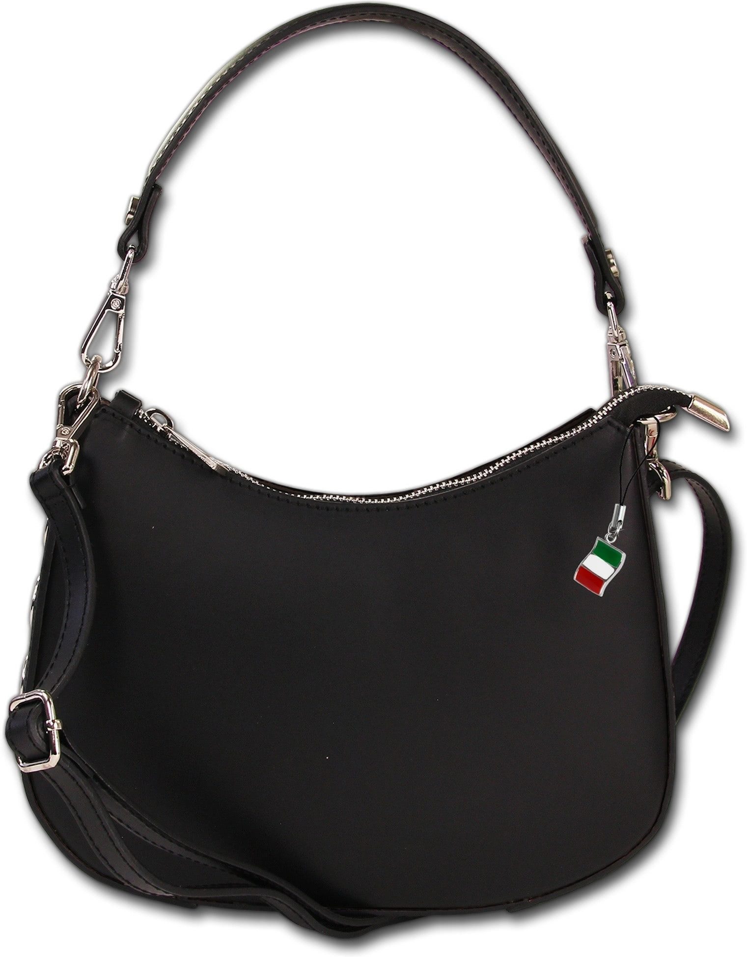 FLORENCE Umhängetasche Florence Umhängetasche Damen (Schultertasche, Umhängetasche), Damen Schultertasche, Umhängetasche Leder, schwarz, Größe ca. 25cm