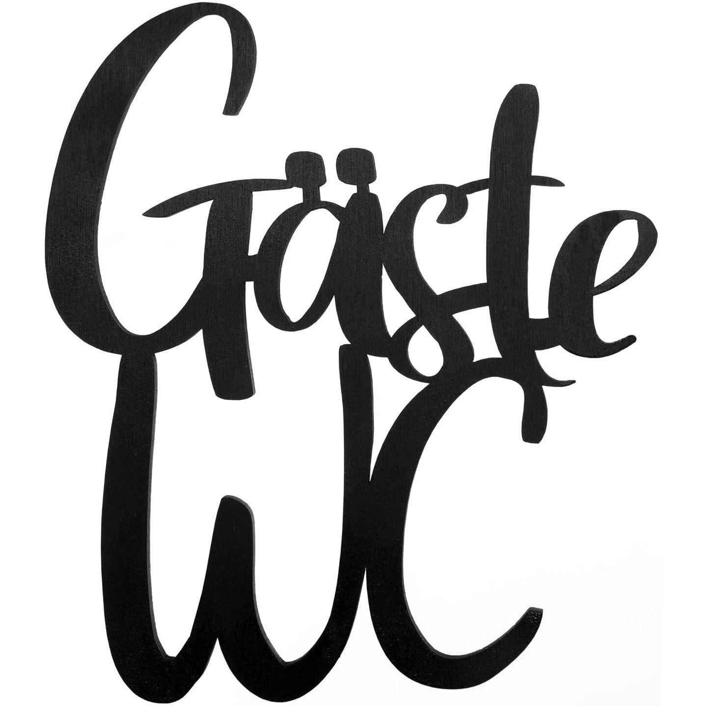 Logbuch-Verlag Dekofigur Gäste-WC Türschild aus Holz - 20 cm schwarz günstig online kaufen