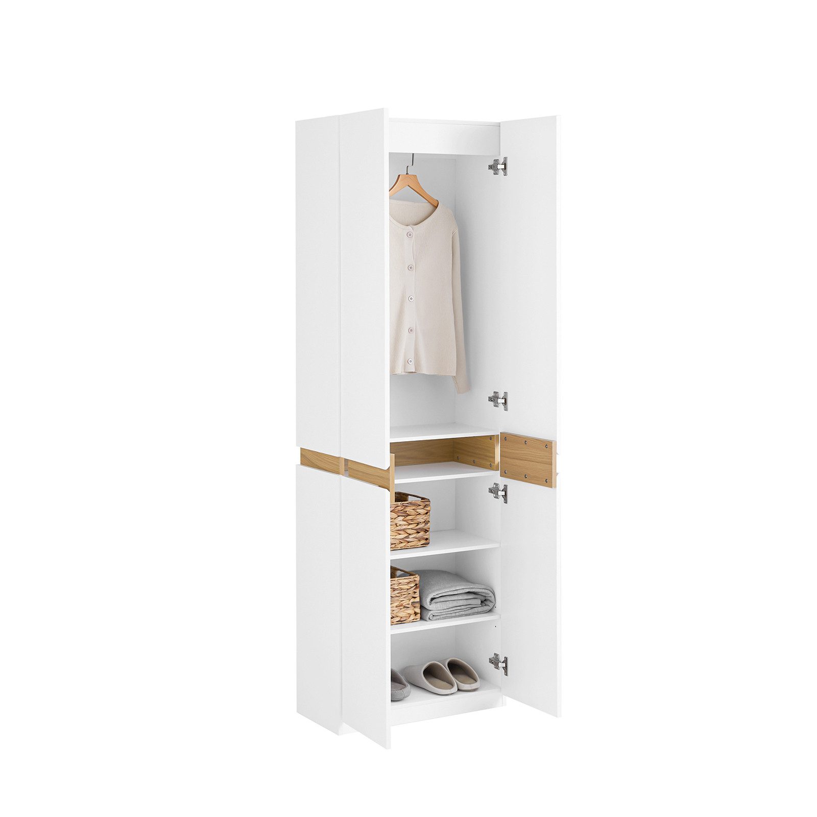 SoBuy Kleiderschrank KSB01 Hochschrank mit 2 günstig online kaufen