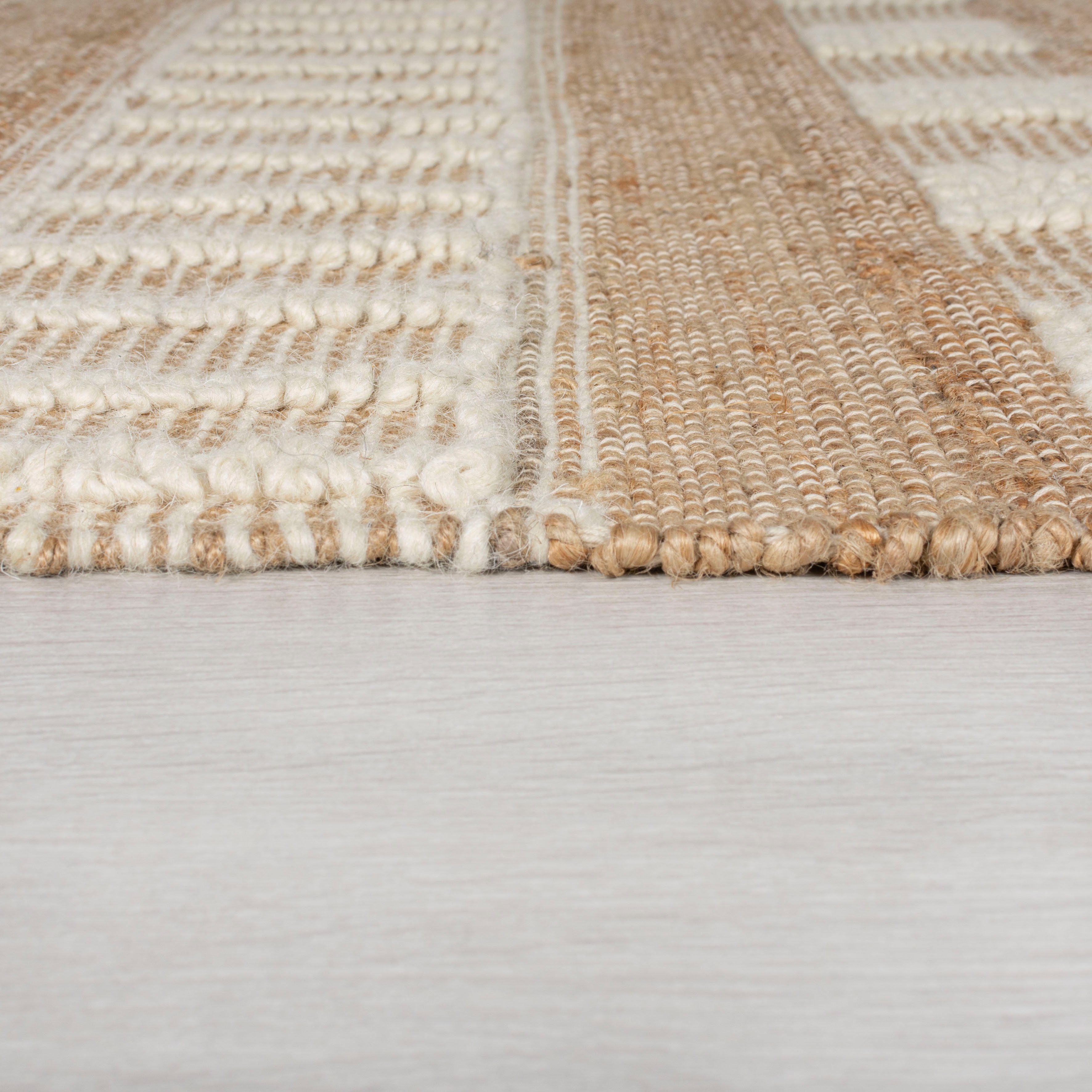 & Wolle Teppichläufer mm, Höhe: Medina, wie rechteckig, Naturfasern 12 Läufer RUGS, aus Jute, Boho-Look, FLAIR