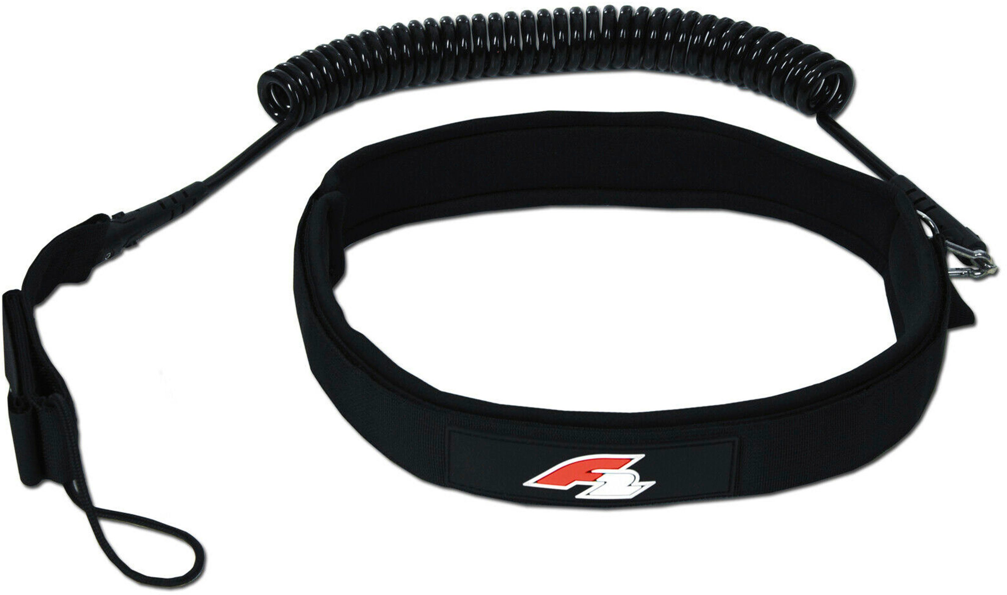 F2 SUP-Leash HIP Leash Coiled unisex 8mm/305cm black 2022, Edelstahl, Kunststoff, Neopren (Packung, 3-tlg)