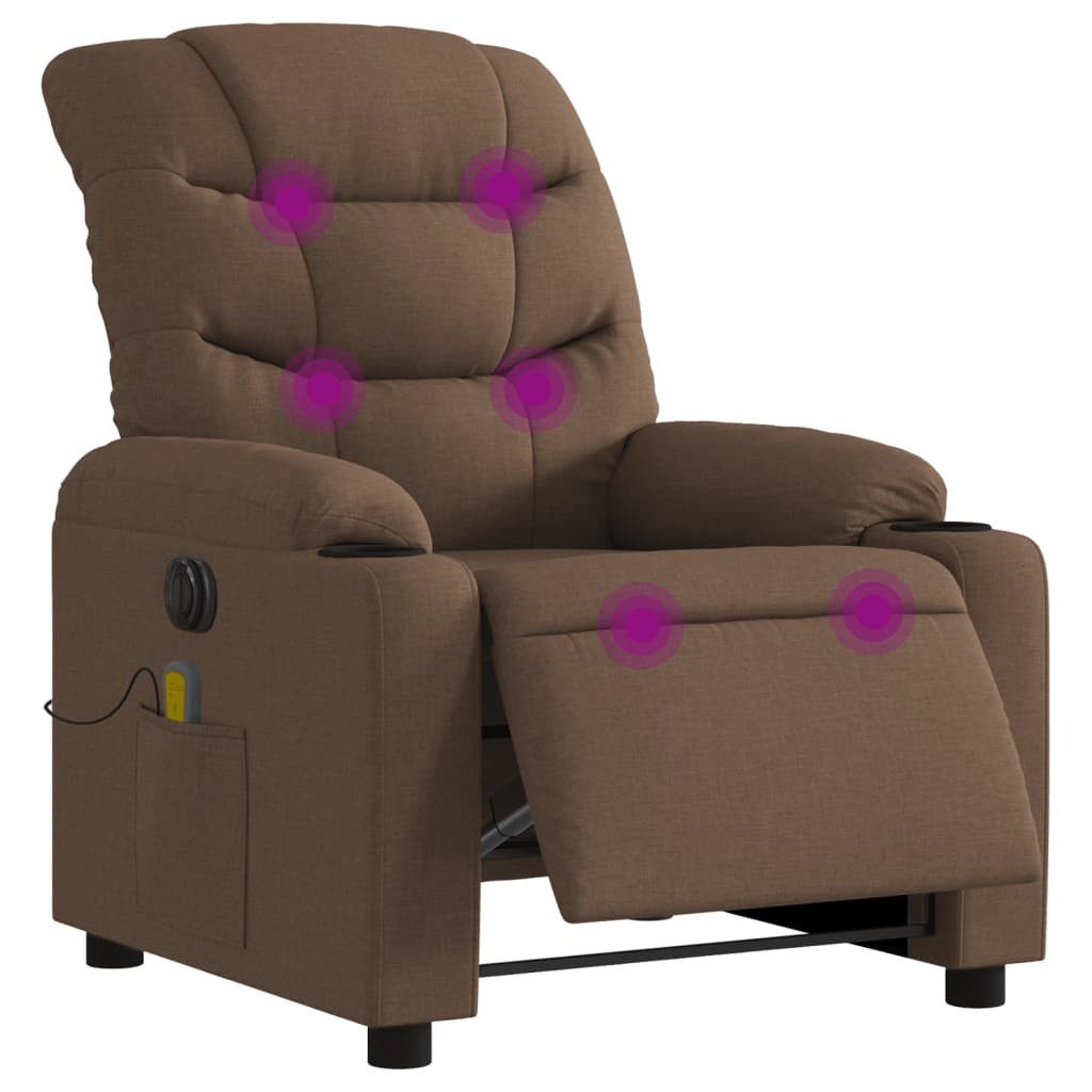 vidaXL Sessel Massagesessel Elektrisch Braun Stoff günstig online kaufen