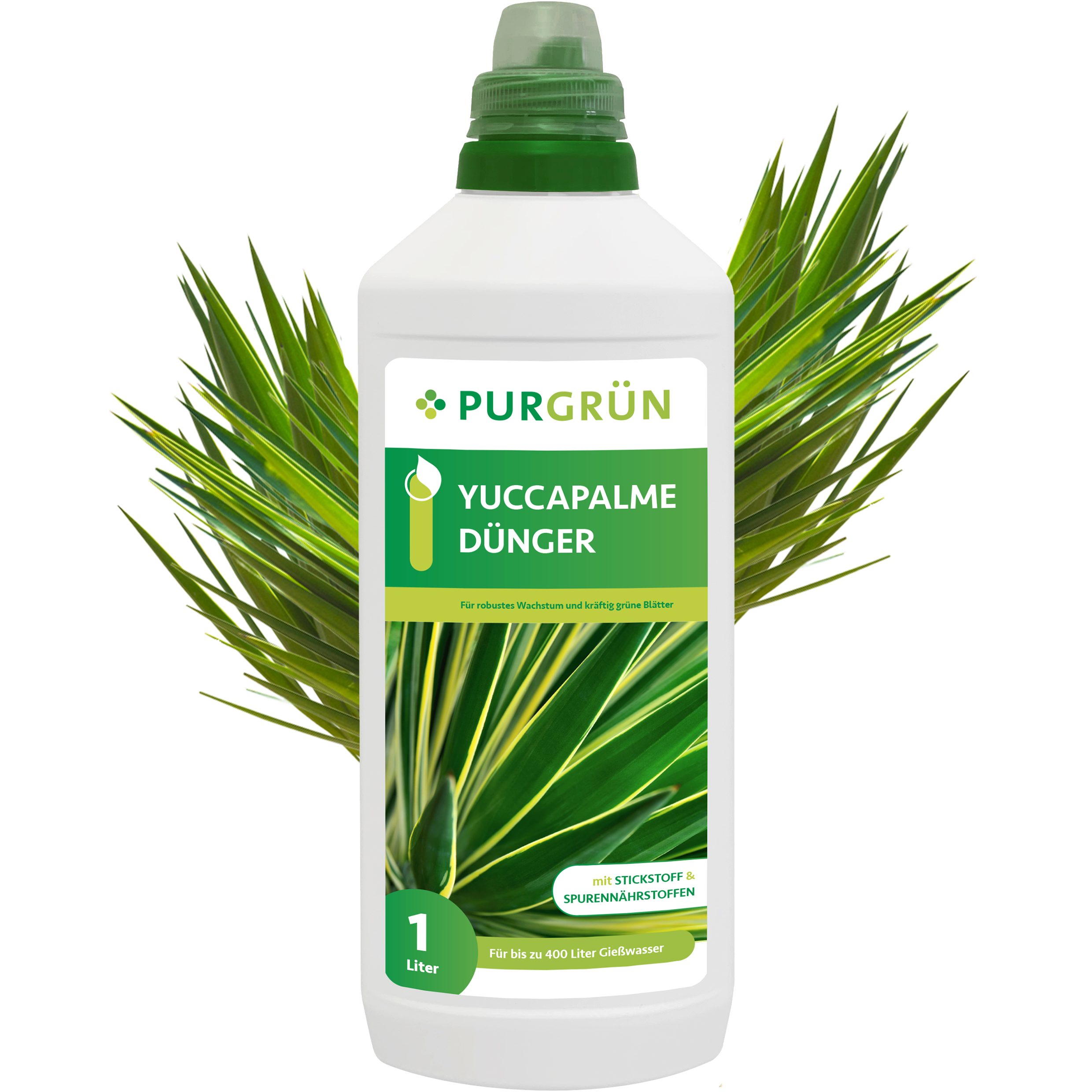 Gartendünger Purgrün Yucca Palme Dünger, NPK 10+4+6, für gesunde Palmen, 1L