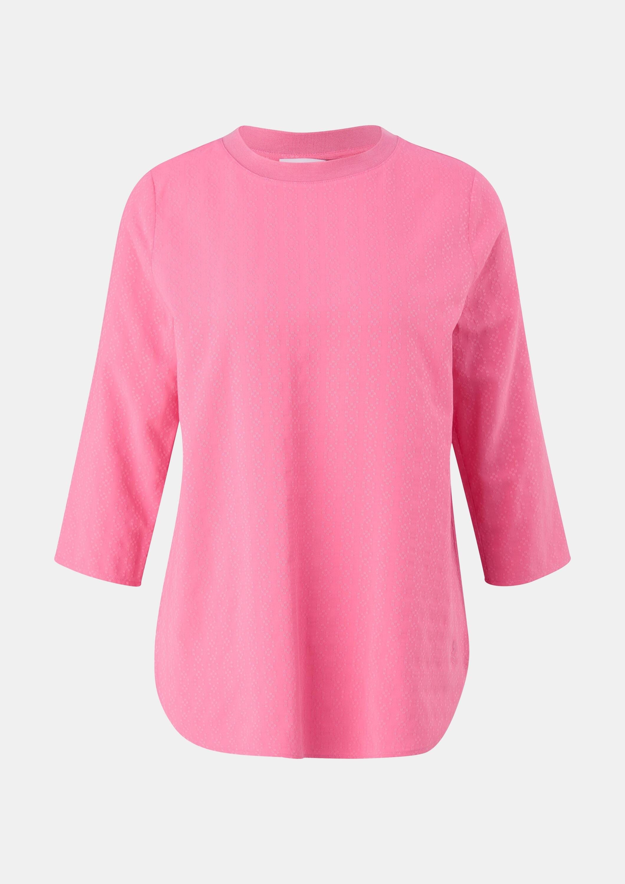 comma Kurzarmbluse Bluse Bluse mit 3/4-Ärmeln und Strukturmuster