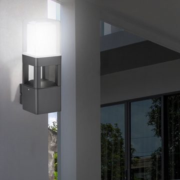 etc-shop Außen-Wandleuchte, LED-Leuchtmittel fest verbaut, Warmweiß, LED Wandleuchte Aussen Fassadenleuchte Außen LED