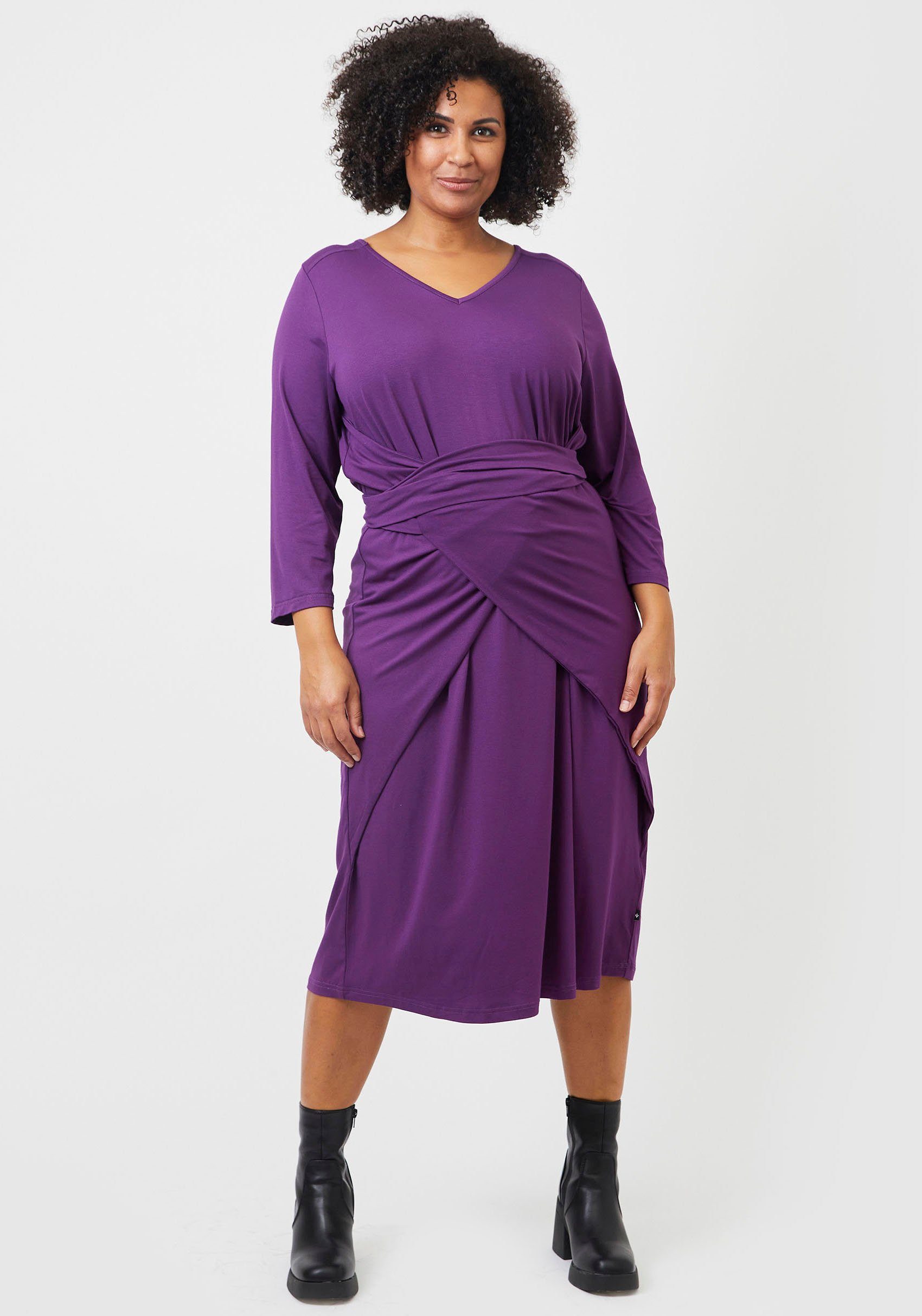 ADIA Jerseykleid mit stylischem Wickelteil an der Taille royal purp | Jerseykleider