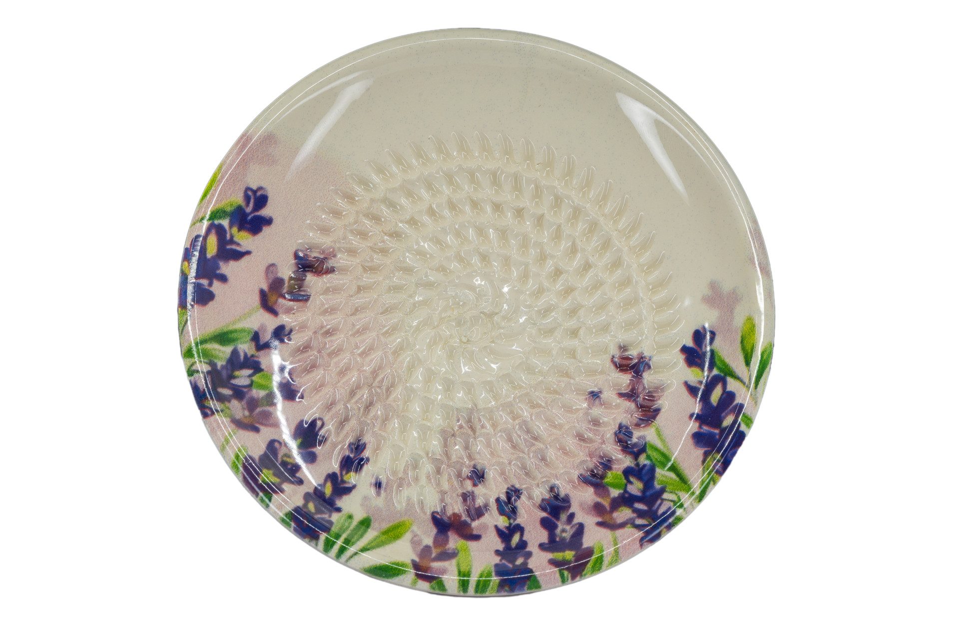 Kaladia Multireibe Reibeteller mit Lavendelblüten, Keramik, handbemalte Küchenreibe - Made in Spain